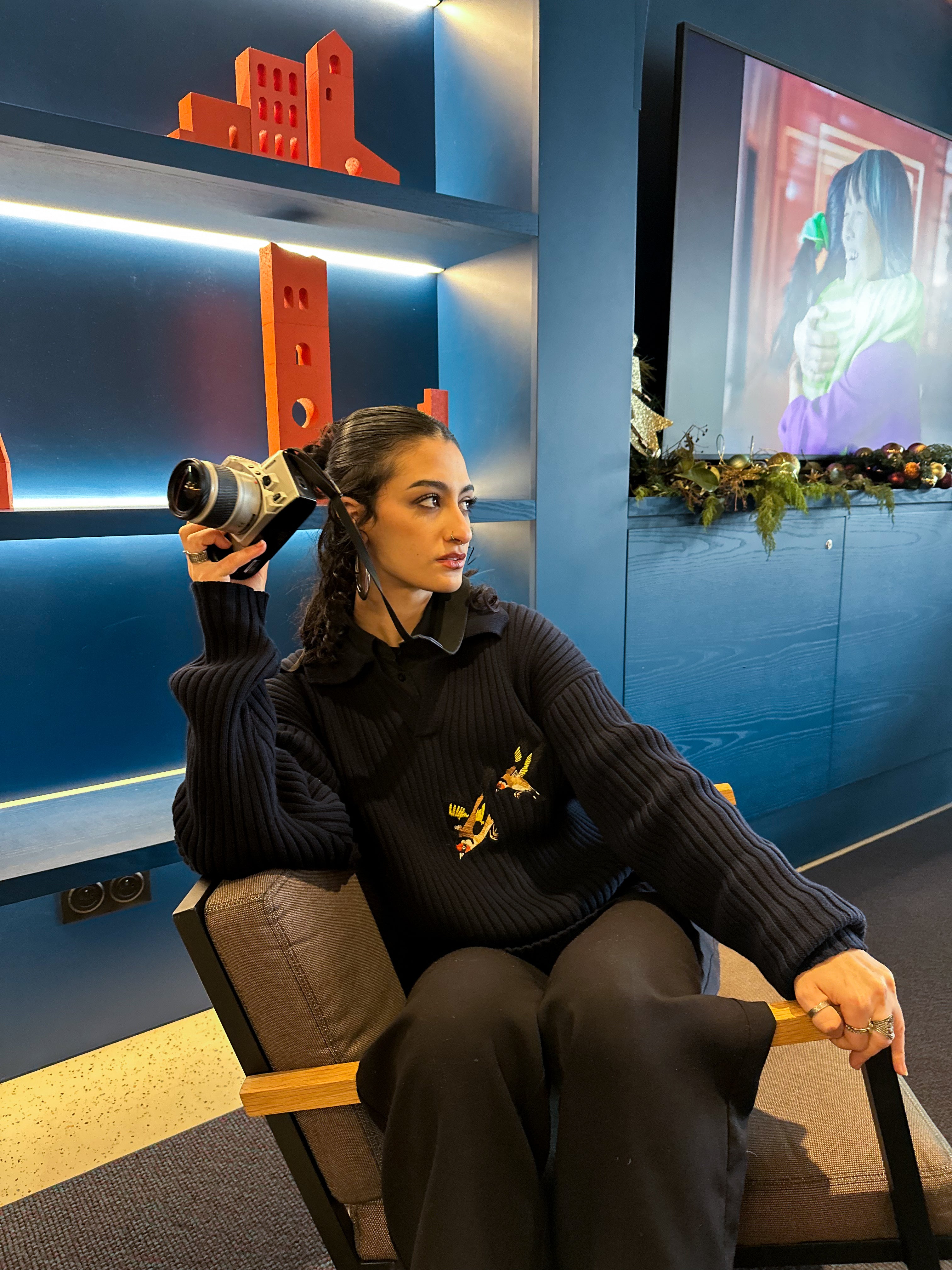 MAKNIN - PULL EN COTON AVEC BRODERIE