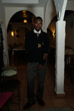 MAKNIN - PULL EN COTON AVEC BRODERIE