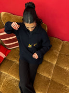 MAKNIN - PULL EN COTON AVEC BRODERIE