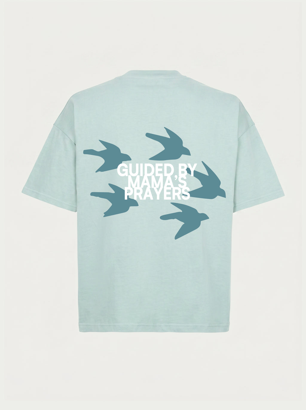 Guided by Mama's Prayers - T-shirt oversize boxy cold blue
