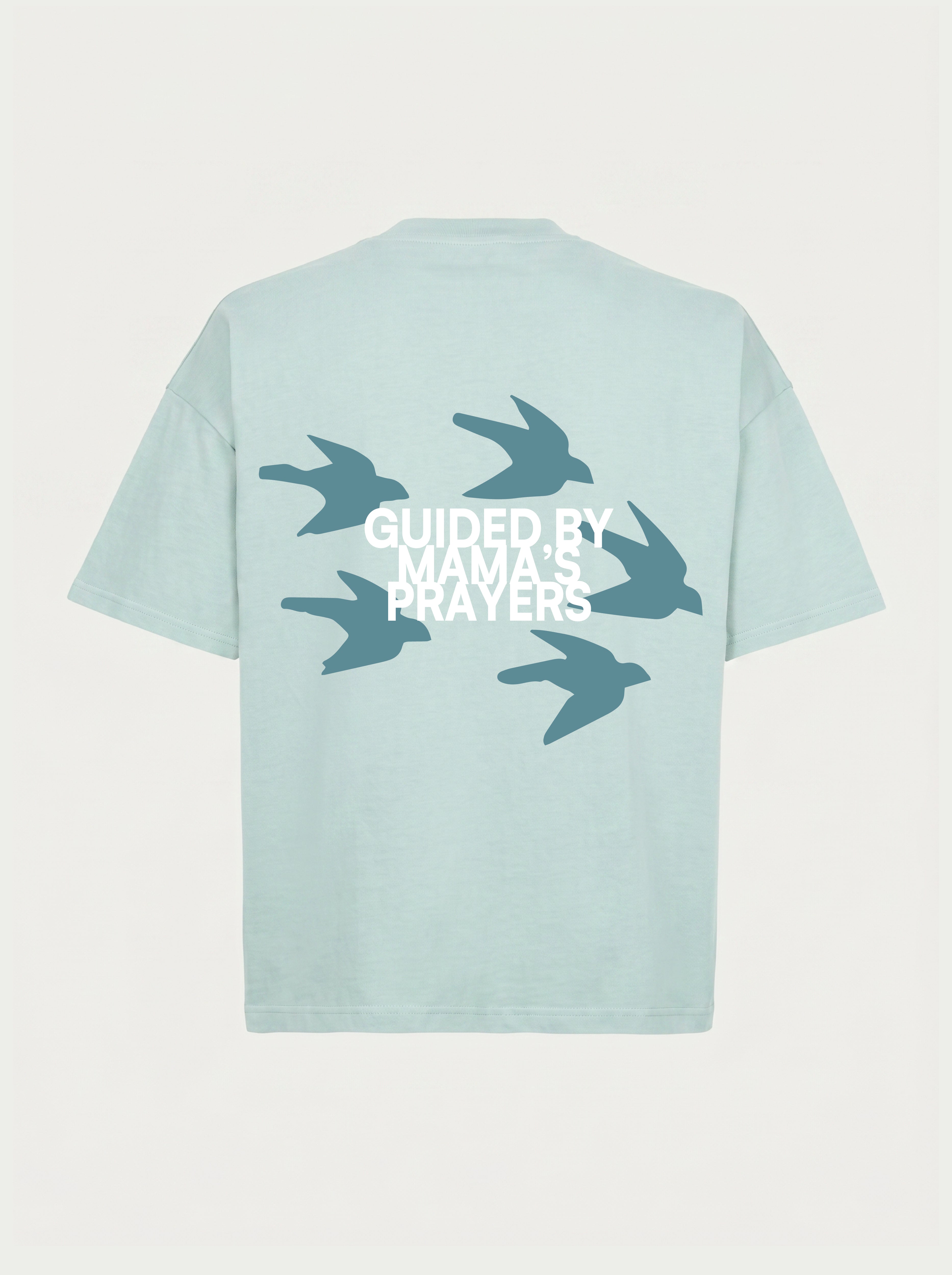 Guided by Mama's Prayers - T-shirt oversize boxy cold blue