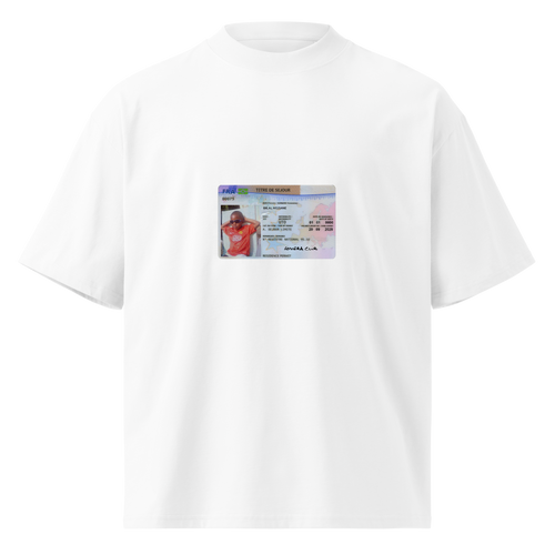 T-shirt blanc GHORBA CLUB, carte de séjour personnalisée avec la photo d'un enfant et un nom
