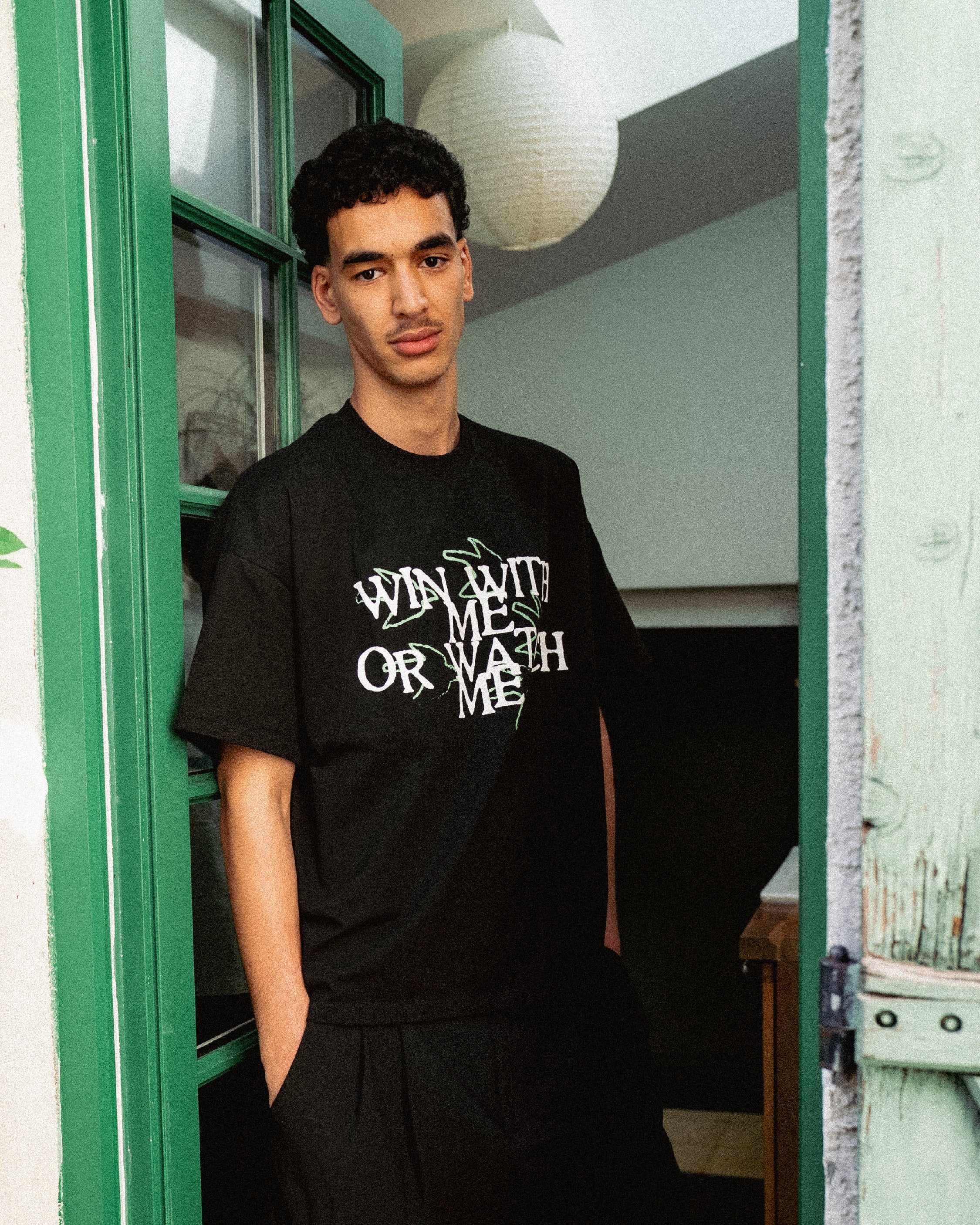 Win With Me Or Watch Me - T-shirt oversize boxy noir